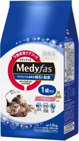 楽天ビューティーメイトメディファス1歳からチキン味　1.5kg　【Medyfas 下部尿路ケアフード　国産　日本産　日本製猫用食品　キャットフード　ペットフード】