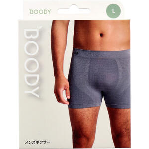 BOODY メンズ ボクサー チャコール Lサイズ 1枚入【ブーディー 男性用下着　インナー パンツ　低刺激　..