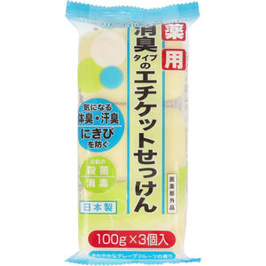 薬用エチケット石けん 100g×3個入【石鹸 せっけん 身体の臭い 体臭 汗臭 消臭 殺菌 スキンケア ボディケア】