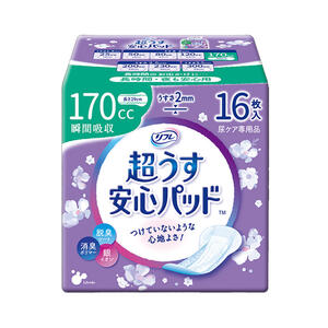 リフレ 超うす安心パッド 長時間・夜も安心用 16枚入　【大人用紙おむつ　介護用品　介助用品　軽失禁対策　医療費控除対象品】