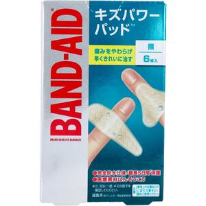 【メール便可能（4点まで）】バンドエイド キズパワーパッド 指用 2サイズ 6枚入 【BAND-AID 　モイストヒーリング　傷　怪我　絆創膏　ばんそうこう　湿潤療法】