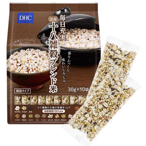 DHC 国産十八雑穀ブレンド米 個装タイプ 30g×10袋入【胚芽押麦、はだか麦、もち玄米、青肌玄米、黒米、米粒麦、はと麦、丸麦、赤米、大豆、発芽玄米、もちきび もち麦 アマランサス たかきび、ひえ、緑米、もちあわ】