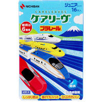 【メール便可能(8点まで)】ケアリーヴ プラレール 防水タイプ ジュニアサイズ CLB16PRN 16枚入　【ニチバン　絆創膏　ばんそうこう　キッズ　子ども　子供　電車　JR】