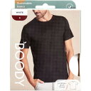 BOODY メンズ クルーネックTシャツ Sサイズ ホワイト 【ブーディー 男性用 メンズ インナーシャツ レイヤー オーガニックバンブー 竹素材 吸湿性 通気...