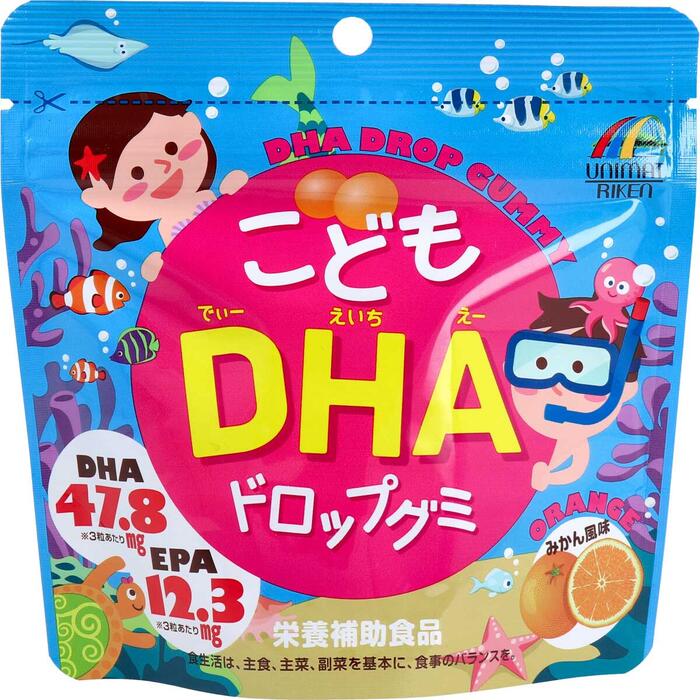 ユニマットリケン こどもDHAドロップグミ 90粒　【こどもDHAドロップグミ 90粒入　子供　子ども　キッズサプリメント　魚油　健康食品】