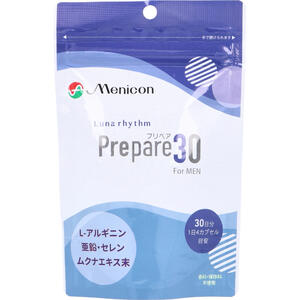 ルナリズム プリペア30 for MEN 30日分 120カプセル入 【メニコン コンタクトレンズメーカー 男性力サポート 妊活 亜鉛 L-アルギニン ムクナエキス パインバークエキス サプリメント 健康食品】