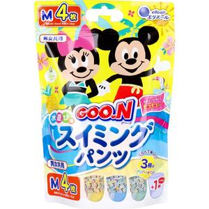 グーン 水遊び用 スイミングパンツ 男女共用 Mサイズ 4枚入 【エリエール GOON みずあそび 水泳 プール 海 アウトドア 水あそび用パンツ】