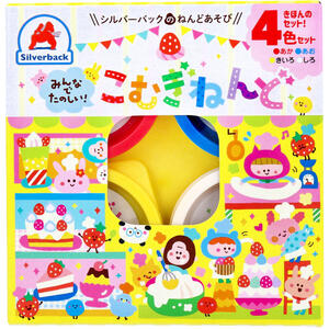 みんなでたのしい! こむぎねんど 4色セット【小学生 幼児 幼稚園 子ども 子供 こども 遊び あそび 親子 教材 粘土 小麦ねんど】