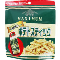 商品説明・仕様 宮崎生まれの魔法のスパイス「マキシマム」を使い、ザクザク食感のポテトスティックを味付けしました。 じゃがいもの噛みごたえある食感と、マキシマムのパンチの効いた風味と旨味が絶妙にマッチします。 ★魔法のスパイス「マキシマム」とは 宮崎県が生んだ伝説のスパイス。こだわりのスパイスと旨味が凝縮された特性オリジナルスパイスです。 【名称】じゃがいも菓子 【原材料】じゃがいも(遺伝子組換えでない)、植物油、食塩、胡椒、コーンスターチ、ガーリック粉末、しょうゆ、かつお調味粉末、オニオン粉末、ナツメグ、パプリカ、クミン、ローレル、唐辛子／調味料(アミノ酸等)、カラメル色素、酸化デンプン、(一部に小麦・大豆を含む) 【栄養成分(1袋50g当たり)】 エネルギー：227kcaL たんぱく質：4.0g 脂質：8.6g 炭水化物：33.2g 食塩相当量：1.5g 【保存方法】直射日光、高温・多湿を避けて、常温で保存してください。 【注意】・本製品製造工場では、そば・卵・乳成分・落花生・エビ・カニを含む製品を製造しています。 ・開封後は賞味期限に関わらず、お早めにお召し上がりください。 内容量：50g 製造国：日本 発売元：味源 広告文責（有）テクノウエア TEL 06-4307-6393 ※パッケージデザイン・仕様は予告なく変更することがあります。