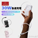 アイウォーク iwalk モバイルバッテリー 10000mAh 30W 急速充電 USB-C Lightning Type-C ライトニング 70cmケーブル ...