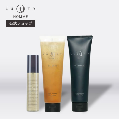 【公式/20％OFFクーポン配布】LUTY ルーティー オム シャンプー 280ml & トリートメント 280g セット & LUTY ルーティー ヘアオイル100ml【あす楽】ヘアケア 天然由来 植物 美容室専売 サロン専売 男性 スカルプ 頭皮 プレゼント ギフト 人気 おすすめ