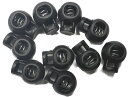 コードストッパー コード ロック スポーツウェア用 黒色 10個入り (丸型)