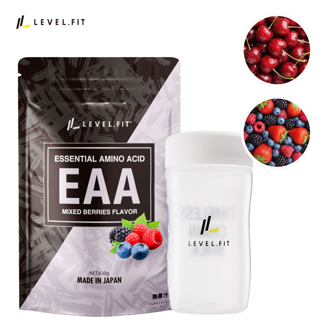 ［シェイカー付き］EAA 人工甘味料不使用 無添加 630g アセロラ風味 日本製 国内製造 bcaa 脂質0 筋肉 筋力 サポート トレーニング スポーツ 運動 栄養補給 オススメ 人気 LEVEL.FIT