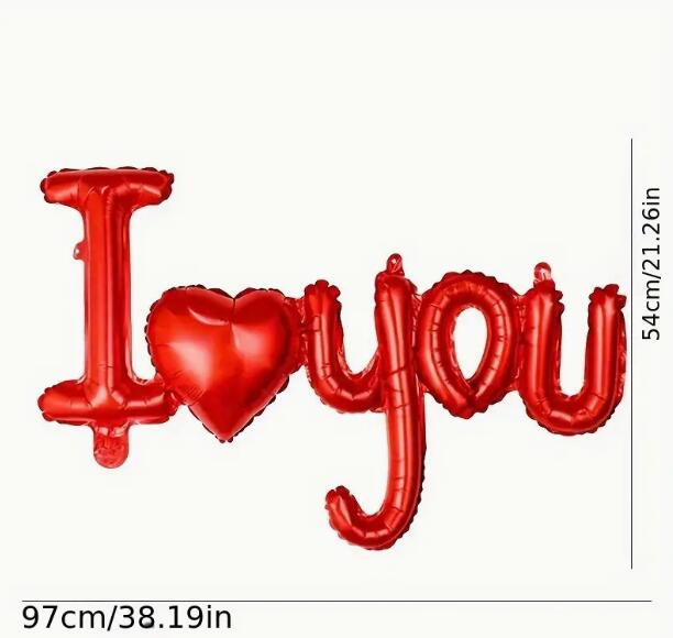 【色はお選びください】I Love Youホイルバルーン(97cm×54cm)、母の日の装飾、誕生日の装飾、結婚式の装飾、記念日の装飾、ロマンチックなシーンの装...