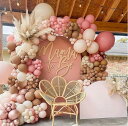 132個入り ピンクブラウン バルーンガーランド アーチキット メタリックバルーン付き シャワー 成人式 結婚式 誕生日 パーティー 独身パーティー 記念日 ホリデーデコレーション 屋内 屋外 パーティーデコレーション用品 ※クリックポスト等で【送料無料】(3)