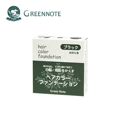 GREENNOTE(グリーンノート）ヘアーカラー ファンデーション 12g レフィル 白髪かくし／自然な黒色（部分白髪用）天然由来100％