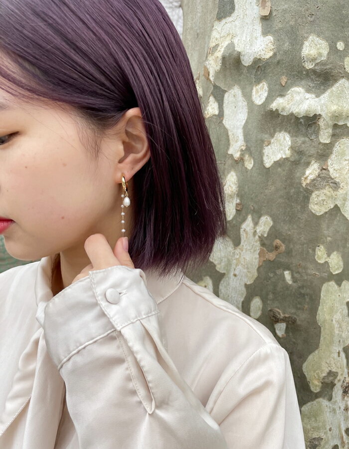Rakuten - パール チェーン ピアス韓国 アクセサリー ピアス ロング チェーン パール ドロップピアス ゴールド シンプル 大人 上品 lattencos ラテアンドコス 新大久保から発送