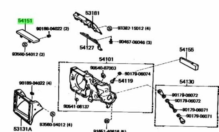 トヨタ スプリンタートレノ AE86 リトラクタブルヘッドランプカバー ガーニッシュ 右 ×1 GARNISH RETRACTABLE HEADLAMP COVER RH 1983/05～1984/07 純正 Genuine