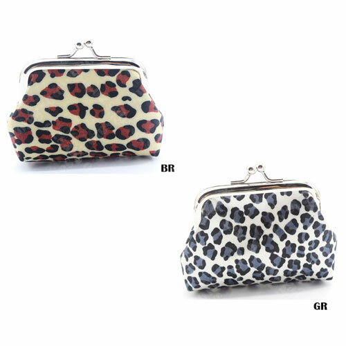 W9cm 小さめ 豹 柄 がま口 財布 小銭 入れ 可愛い かわいい大人 レディース 中 高 校生 キッズ 女の子 子供 用薄い ウォレット Wallet ポー...