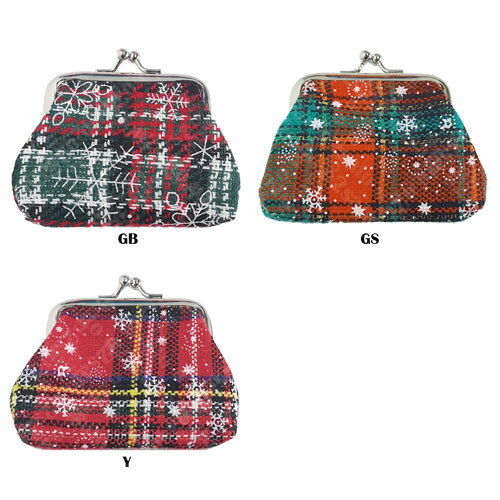 W9cm 小さめ チェック 柄 がま口 財布 小銭 入れ 可愛い かわいい大人 レディース 中 高 校生 キッズ 女の子 子供 用薄い ウォレット Wallet...