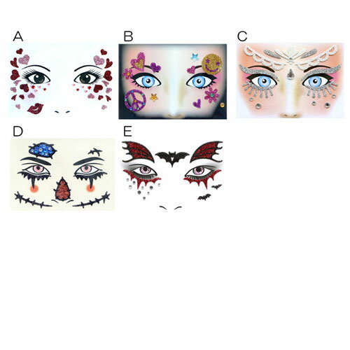 イベントメイクアップフェイスステッカーパーティーイベントハロウィン コスプレ 仮装 学芸会 用催し物 余興 忘年会 送迎会 宴会発表会 衣装 衣裳 アイテム二次会変装 扮装 注目 派手 面白 グッズ