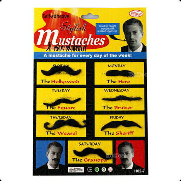 ベビー キッズ つけ髭7個付きセットイベント・パーティー・ダンス・結婚式・発表会・演奏会・舞台衣装余興・コスプレ・コスチューム・仮装・変装・扮装・衣装・注目・派手口ひげ・口髭・付け髭・つけひげ・面白グッズ・メンズ・レディース・グッツ