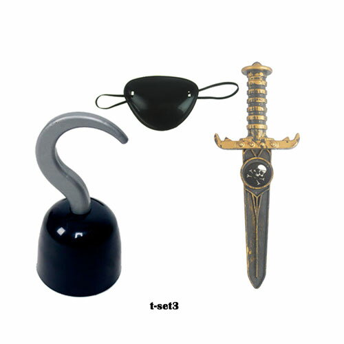 船長フック短剣眼帯セット船長 フック 長さ 21 cm 直径 9.5 cm眼帯 横 7.8 cm 縦 5.6 cm ゴムで調整短..