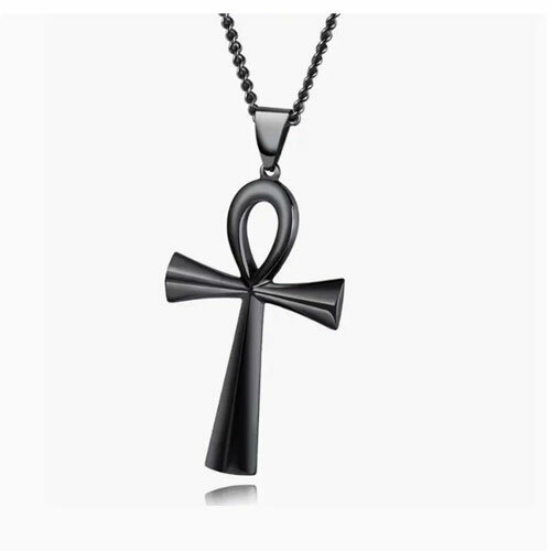 Rakuten - ネックレス 十字架 クロス ペンダント メンズ レディース シンプル 大ぶり ラージサイズ 4.5×2.5cm ロングネックレス 60cm チェーン メッキ加工 アクセサリー ゴールド シルバー ブラック 金 銀 黒 かっこいい お洒落 カジュアル ストリート ギフト プレゼント 贈り物 男女