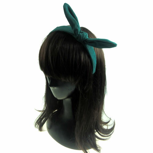 宅配便 W11.2cm ワイヤー リボン 耳 シンプル カチューシャ ヘアアクセサリー ヘッ...