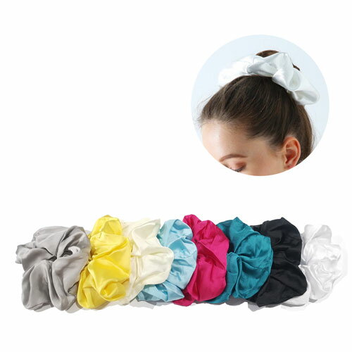 直径18cm 大きい 無地 カラー サテン シュシュイベント パーティー ダンス ウエディング 結婚式 ウエデ..