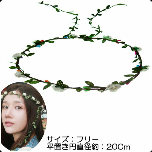 1個まで メール便可 赤 チェリー　ピンク　ライトピンク 造花 房付き 全円 カチューム ヘアリース ヘアアクセ イベント ダンス パーティー ヘッド ドレスアクセ フラワー ヘッドドレス 花冠 ワイヤー アクセサリー 花かんむり ウエディング 花冠の商品画像 2