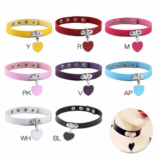 하트 매력 모티브 가죽 초커 LIVE 라이브 페스티벌 콘서트 밴드 록 팔찌 이벤트용 댄스 발표회 의상 의상 여흥 소품 문화 학예 축제용 힙합 스테이지 무대 아이템 쥬얼리 액세서리 합피