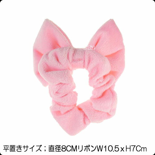 パイル リボン 付き シュシュ パステル カラーヘアアクセサリー キッズ kids ジュ...