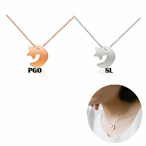 スター ムーン モチーフ シンプル ネックレス 可愛い かわいい きれいめ イベント ダンス メンズ レデ..