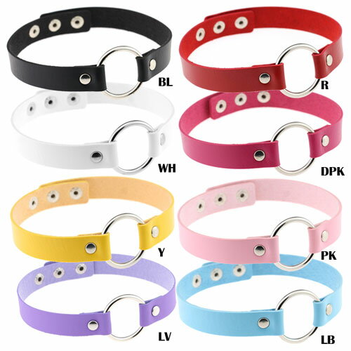 リング モチーフ レザー チョーカーサークル 丸 まる マル 合金ライブ フェス コンサート パンク ロック リストバンド 小物ジュエリー アクセ アクセサリー...