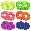 2個1セット 直径10cm蛍光 色 シュシュ アクセヘア アクセサリー ヘアアクセヘッドアクセ ヘッド ドレスアレンジ 使い方 色々 イベント 用髪飾り 髪止め...