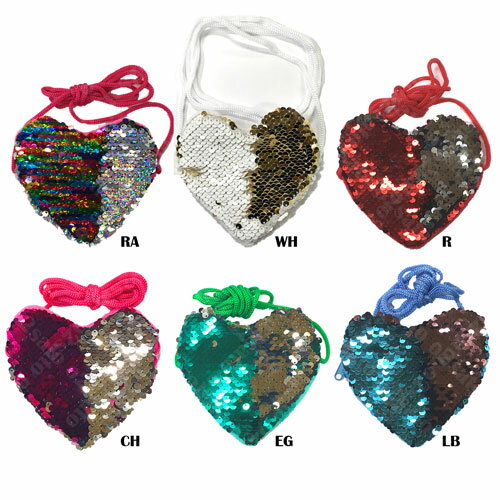 雑貨 リバーシブル スパンコール 片面 ハート シルエット ショルダー可愛い 小銭入れ かわいい おしゃ..