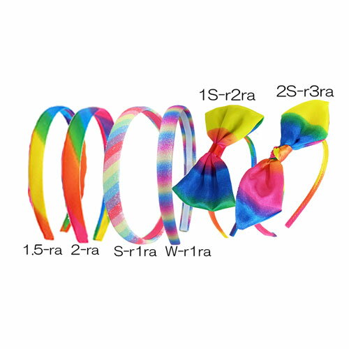 幅1.5cm レインボー 柄 カチューシャ ヘア アクセサリー アクセ ヘッド お遊戯 劇 卒園 式 余興 二次 ..