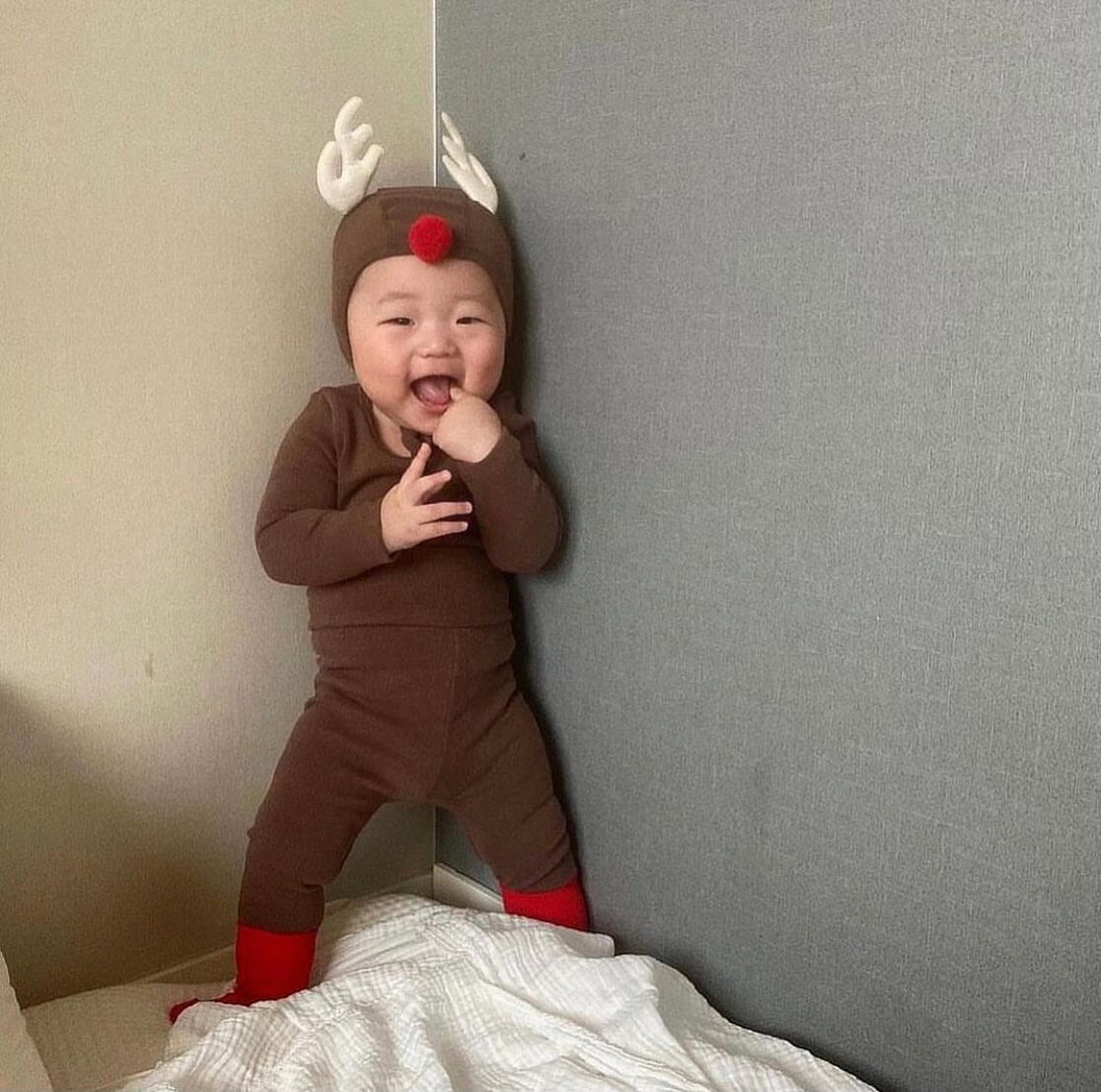 BeBeRinのトナカイさん ボンネット【正規品】peekaboo 韓国 ベビー服 ベビー 帽子 赤ちゃん 新生児 出産祝い ベビー 赤ちゃん ナチュラル 韓国子供服 韓国ベビー服 シンプル｜アングル3