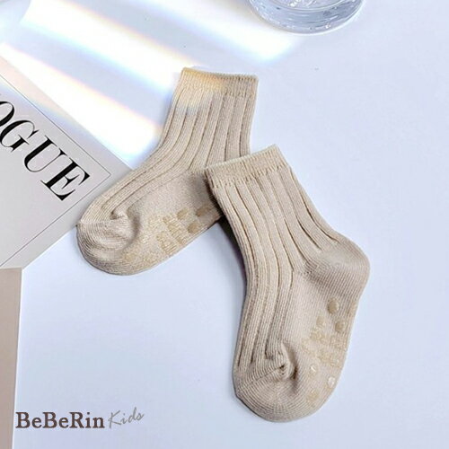 靴下 リブソックス ベビー キッズ 子供 男の子 女の子 リブ編み クルーソックス 靴下 ナチュラル 韓国子供服 韓国 ベビー服 子ども服 べべリン