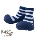 Babyfeet　カジュアルネイビー(トレーニングソックスシューズ)(誕生日 シューズ 1歳 2歳 赤ちゃん ベビー 0.5歳 0.5カ月 ハーフバースデー ファーストシューズ ルームシューズ 出産祝い)