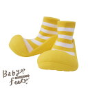 Babyfeet　カジュアルイエロー(トレーニングソックスシューズ)(誕生日 シューズ 1歳 2歳 赤ちゃん ベビー 0.5歳 0.5カ月 ハーフバースデー ファーストシューズ ルームシューズ 出産祝い)