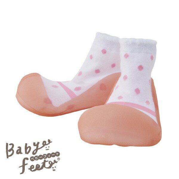 Babyfeet　フォーマルピンク(トレーニングソックスシューズ)(誕生日 シューズ 1歳 2歳 赤ちゃん ベビー 0.5歳 0.5カ月 ハーフバースデー ファーストシューズ ルームシューズ 出産祝い)