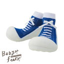 Babyfeet　スニーカーズブルー(トレーニングソックスシューズ)(誕生日 シューズ 1歳 2歳 赤ちゃん ベビー 0.5歳 0.5カ月 ハーフバースデー ファーストシューズ ルームシューズ 出産祝い)