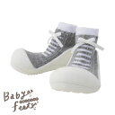 Babyfeet　スニーカーズグレー(トレーニングソックスシューズ)(誕生日 シューズ 1歳 2歳 赤ちゃん ベビー 0.5歳 0.5カ月 ハーフバースデー ファーストシューズ ルームシューズ 出産祝い)