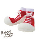 Babyfeet　スニーカーズレッド(トレーニングソックスシューズ)(誕生日 シューズ 1歳 2歳 赤ちゃん ベビー 0.5歳 0.5カ月 ハーフバースデー ファーストシューズ ルームシューズ 出産祝い)