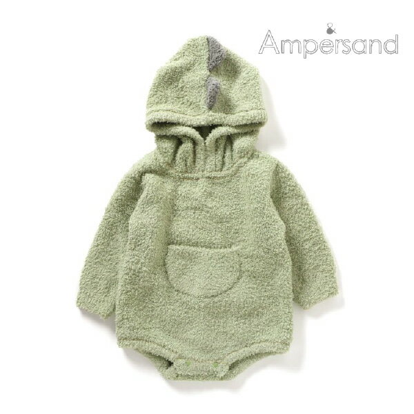 【Ampersand】マシュマロニット アニマルロンパース(きょうりゅう)(出産祝い 出産ギフト 出産お祝い 出産贈り物 出産プレゼント ベビー 赤ちゃん 新生...