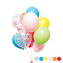 PARTY BALLOONS（レインボーミックス）(おこもり 巣ごもり おうち時間 誕生日 パーティー 飾り 風船 バルーン セット 飾り付け パーティーグッズ コンフェッティ バルーン Confetti Ballon 装飾 デコレーション 結婚式 wedding バースデイ)