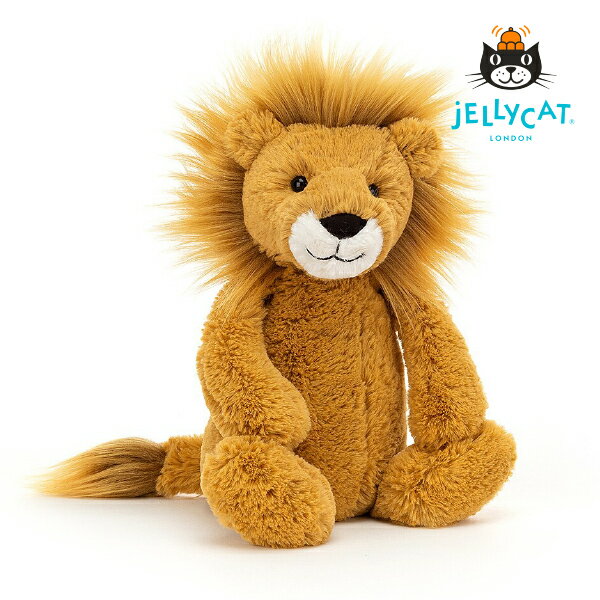 【jellycat ジェリーキャット】バシュフル ライオン M（出産祝い 誕生日 誕生祝い ハーフバースデー メモリアル クリスマス お祝い ベビーギフト プレゼント 贈り物 無料ラッピング 人気 可愛い ロイヤルファミリー イギリス王室 正規品 1歳）