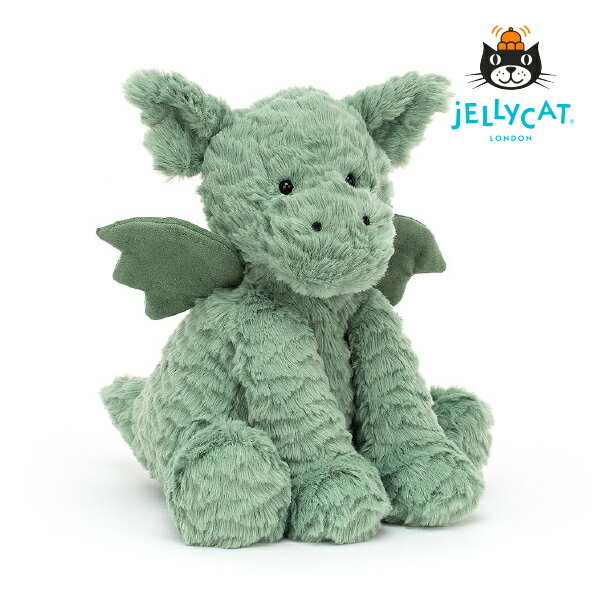 【jellycat ジェリーキャット】ファドルウードル ドラゴンM（出産祝い 誕生日 誕生祝い ハーフバースデー メモリアル クリスマス お祝い ベビーギフト プレゼント 贈り物 無料ラッピング 人気 かわいい ロイヤルファミリー イギリス 耳に星 星柄 白）